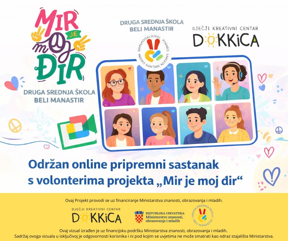 Održan online sastanak s volonterima projekta „Mir je moj đir“